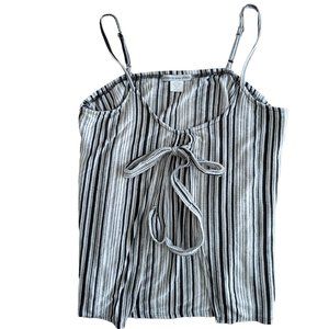 Women's Avenue of the Stars spaghetti strap tank top, black/white, size M